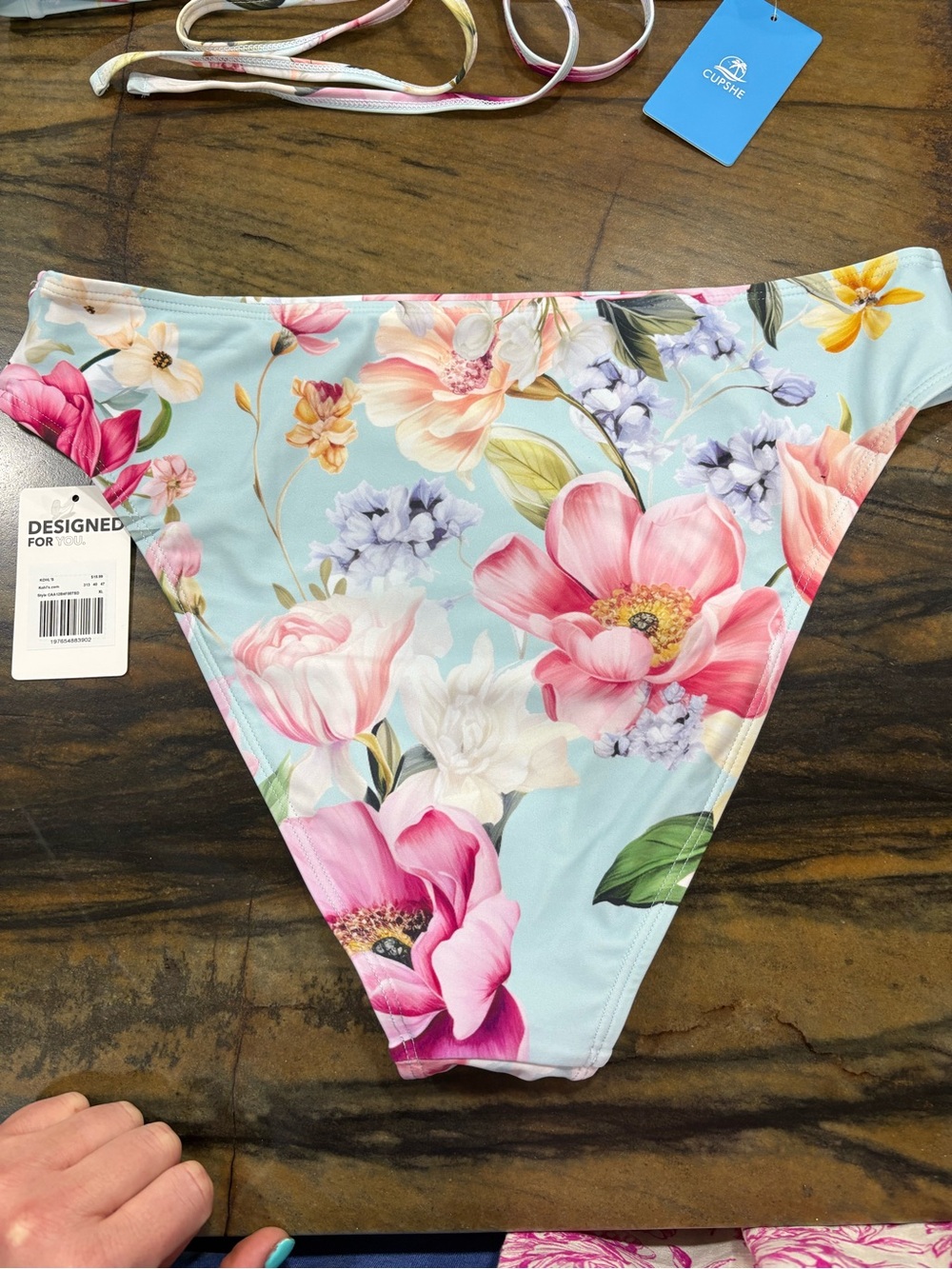 Cupshe Light Blue Floral Ruffle Tie-Front Bikini - Picture 6 of 10